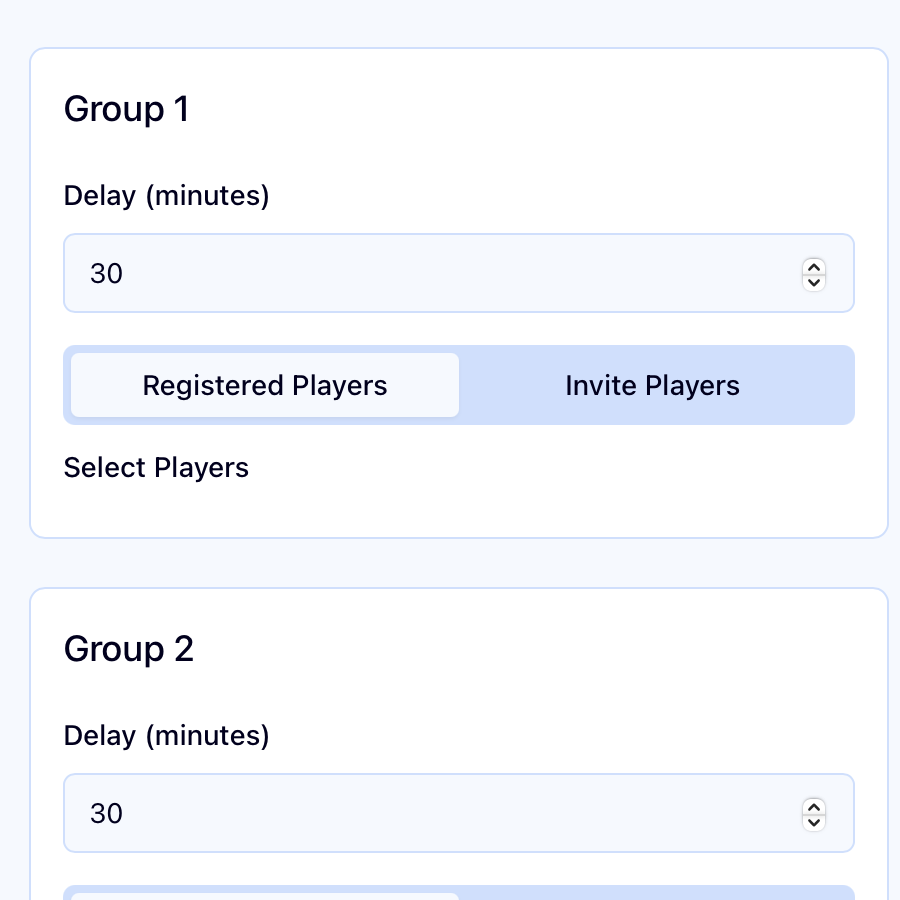 Team Easy invitation groups screen